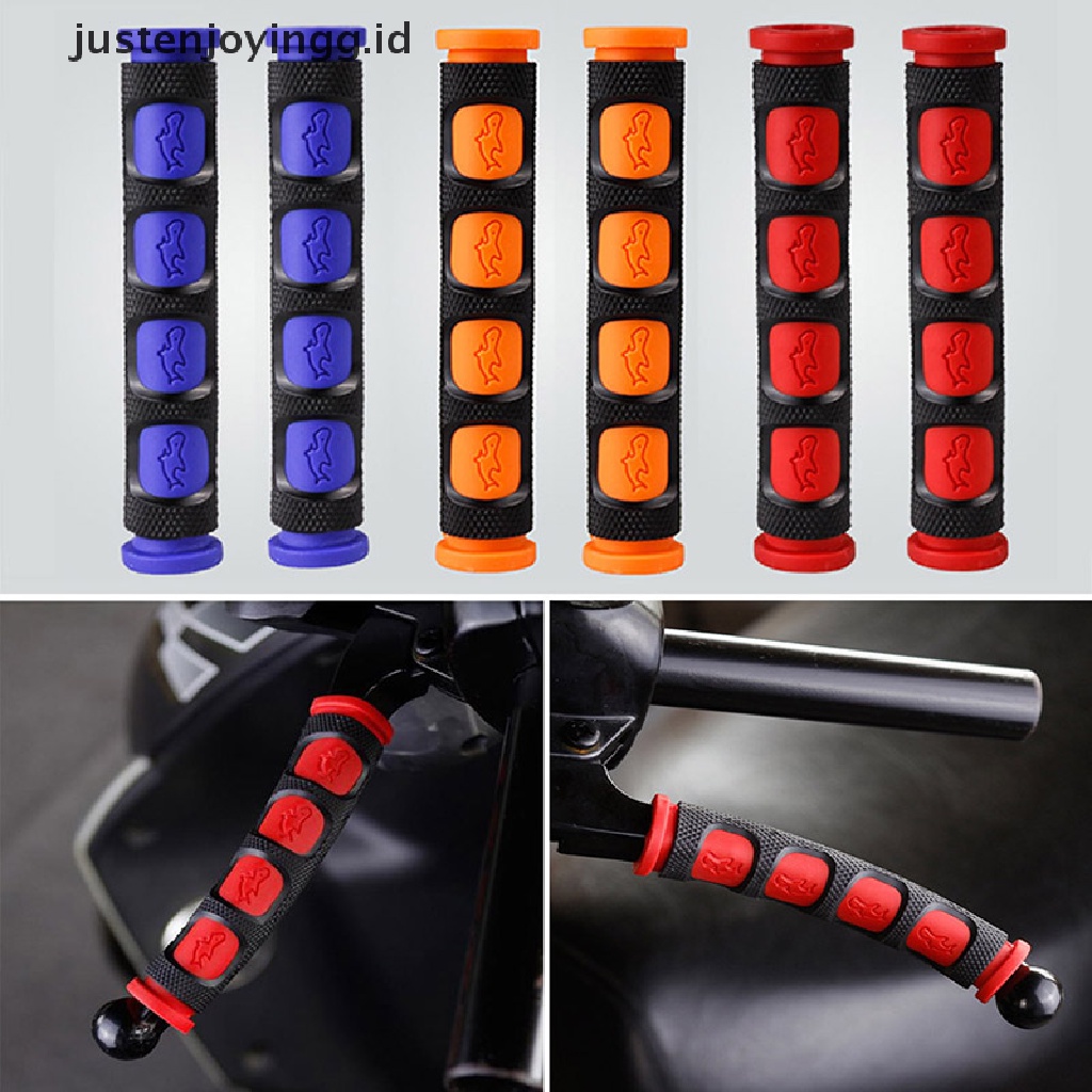 // justenjoyingg.id // 2x Motorcycle Handgrip Guard Motorbike Brake Clutch Lever Cover Handlebar Grips ~