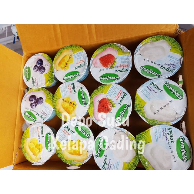 Yogurt Greenfields 125ml Strawberry Blueberry Manggo Greenfield 125 ml elle vire yummy biokul