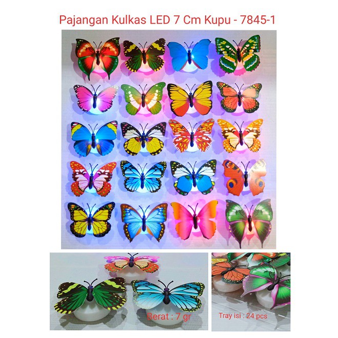 (5 PCS) LED Sticker Kupu Kupu Stiker Dinding LED Butterfly lampu Kamar Souvenir Pernikahan LED