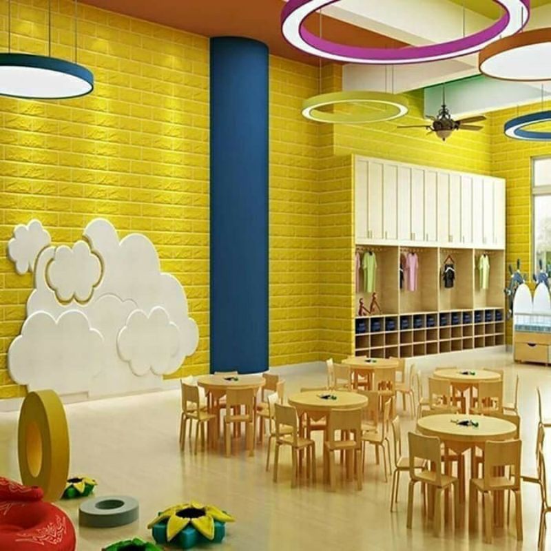 Wallpaper Foam 3D Bata Kuning