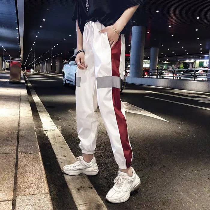 TBI Import Joger Side Stripe Harem BTS Street Style Korea K-Pop Baggy Pant