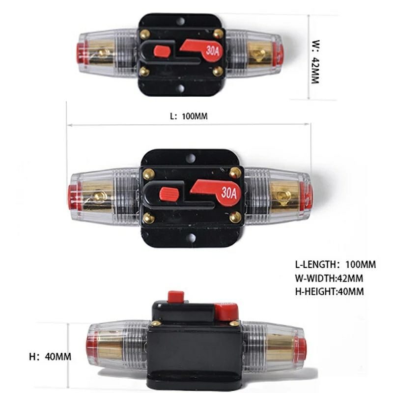 Fuse DC 12V-24V 30A Circuit Breaker Reset Sekering Audio Solar Panel