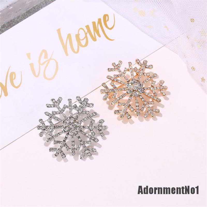 (Adornmentno1) Pin Bros Snowflake Hiasan Berlian Imitasi Untuk Wanita