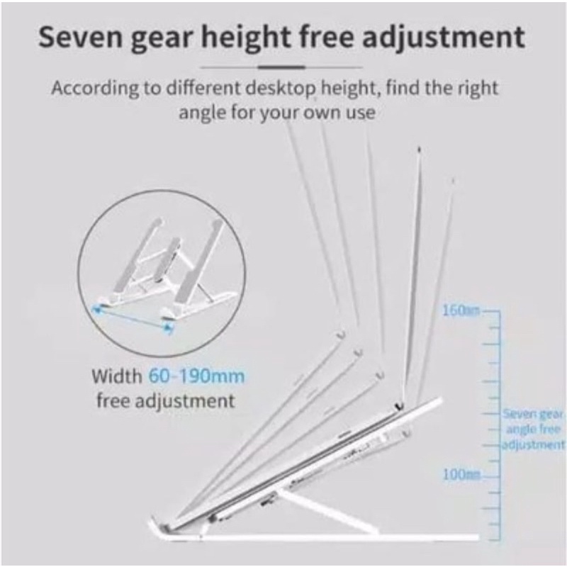 Stand Dudukan Laptop Adjustable Stable Stabil Kuat Kokoh