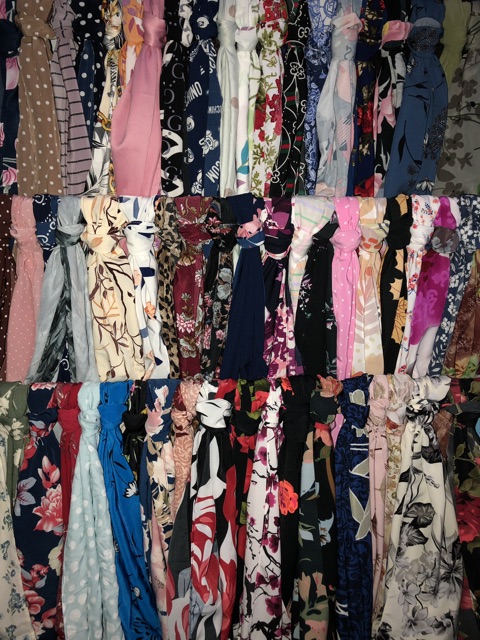 100pc Syal Motif Wanita Leher Fashion Chiffon Batik Syall Neckscarf Polos