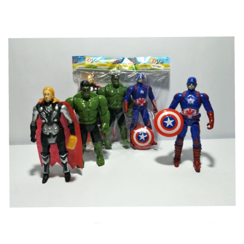 ROBOT AVENGERS HULUK THOR CAPTAIN ISI 3pcs