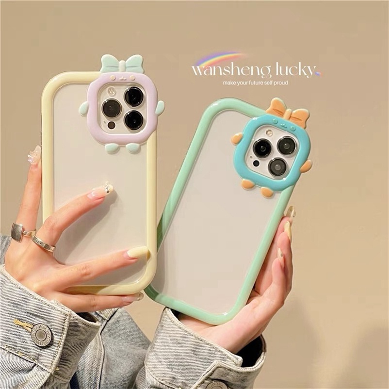 Soft Case Silikon TPU Transparan Shockproof 3D Aksesoris Casing Compatible for iPhone 13 12 11 Pro Max X Xr Xs Max 8 7 6 6s Plus 3D Fashion Phone Case Clear Silicone Accessories Handphone Hard Case Shockproof Soft TPU Back Casing Cover