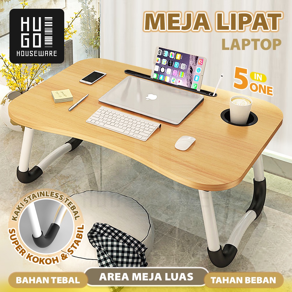 HUGO Meja Laptop Portable / Meja Belajar Anak / Meja Lipat Multifungsi Anti Air