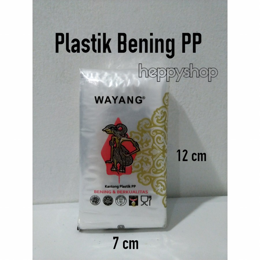 Plastik wayang Bening PP 7 cm x 12 cm