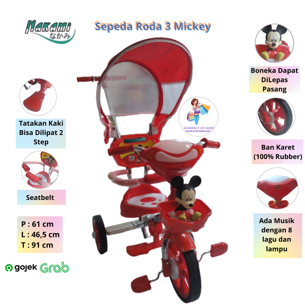 Sepeda roda 3 Nakami Seri Sinchan Police Nikel NTC 4664