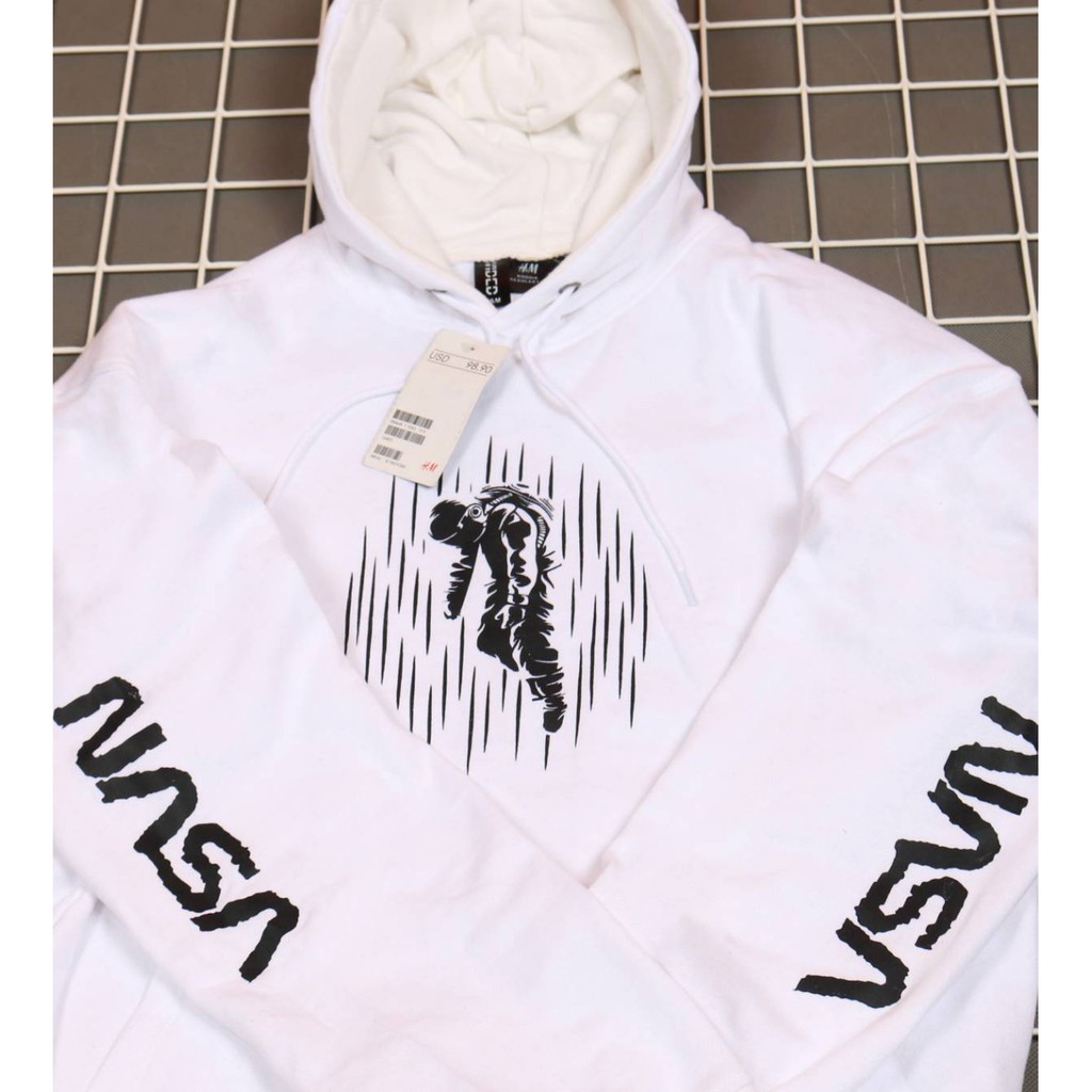 Jaket Hoodie H AND M NASA HAND LIST – White Edition Trendy Casual Unisex Good Brand Quality Stylish