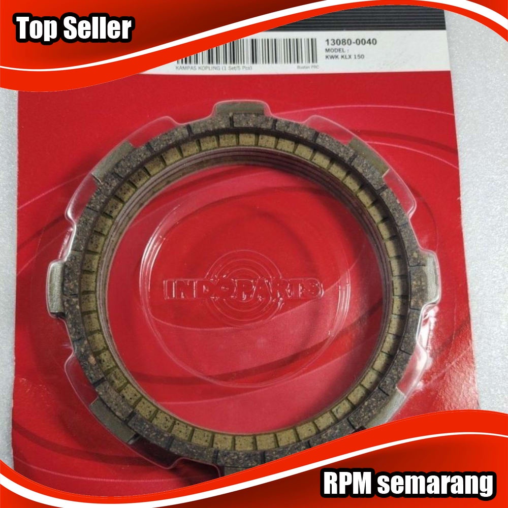 Kampas plat kopling copling Kawasaki KLX 150 - KLX 150 S Indoparts 13080-0040 isi 5pcs Distributor S
