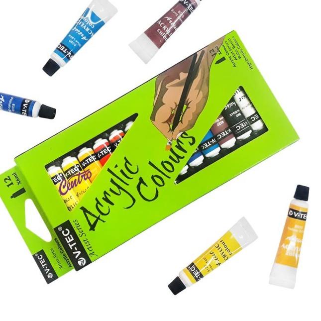 

Obral Puas VTec Acrylic Colour Set 12 Warna / Cat Acrylic V-TEC 6ML 12 Warna