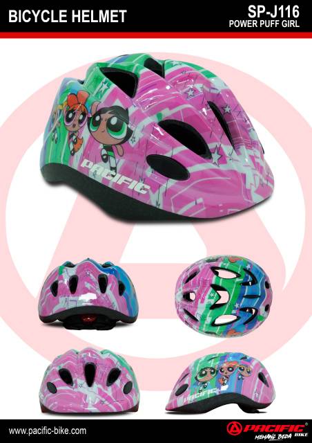 Helm sepeda anak pacific SP J116 J 116 doraemon, my little pony, transformers, powerpuff, batman