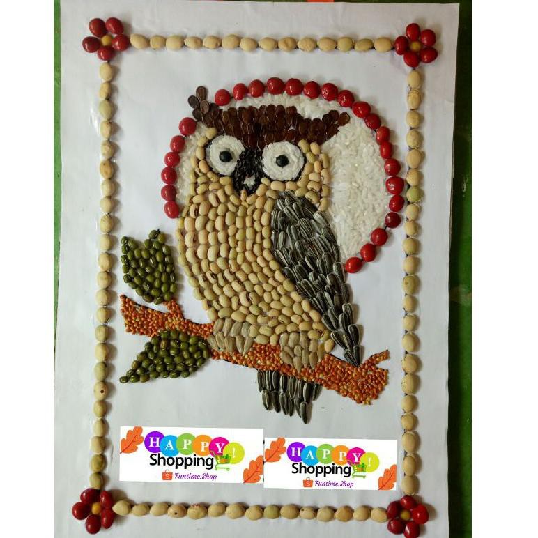 [KODE ZC3230] ❗️P. O❗️Kolase Biji-bijian bentuk Hewan DENGAN sisi Bingkai dari biji