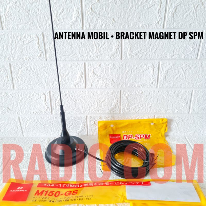 PAKET ANTENA RADIO MOBIL VHF / ANTENA RADIO RIG MOBIL VHF M150 GS PLUS BRACKET MAGNET DP SPM MURAH