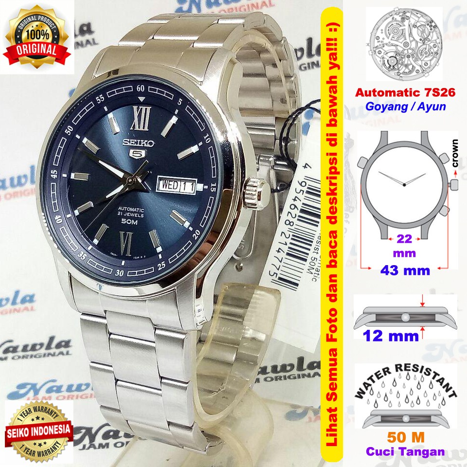 Seiko 5 SNKP17K1 Automatic Dark Blue Dial - Jam Tangan Pria SNKP17