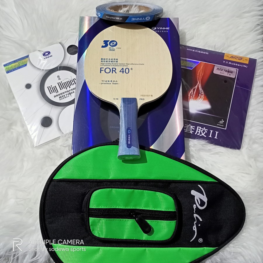 PAKET BET PINGPONG TENIS MEJA YINHE V14 PRO PLUS KARET YINHE SPINER'S