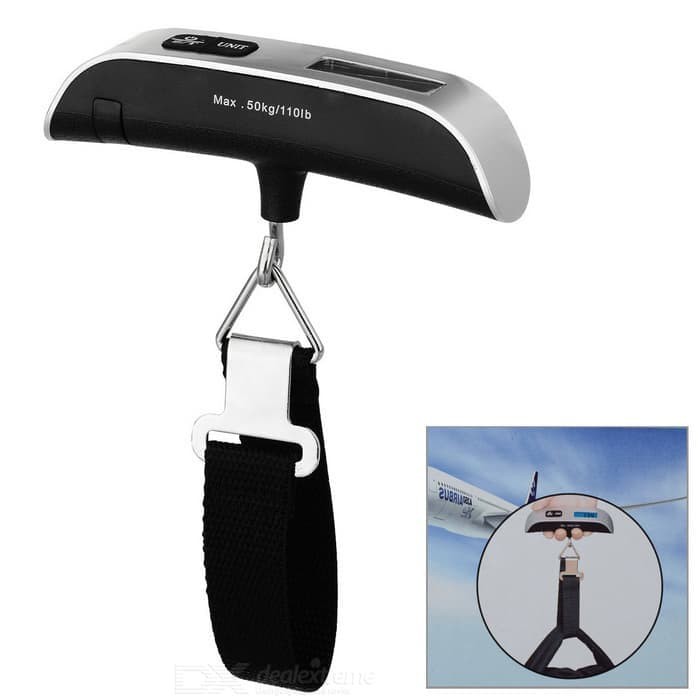 Timbangan Koper Electronic Luggage Scale Travel Gantung Digital Silver