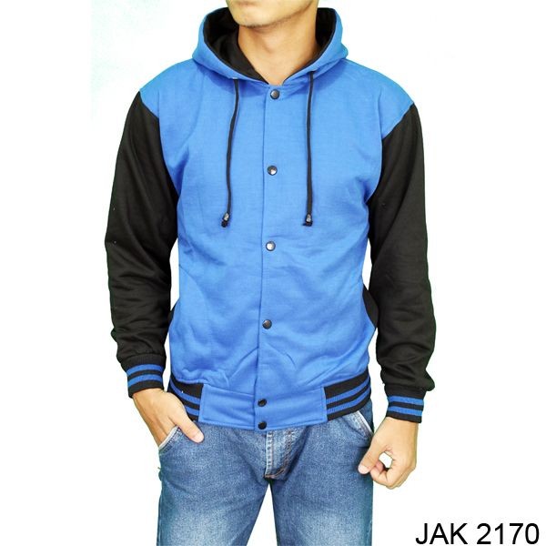 Jaket Baseball Resleting Fleece Navy – JAK 2170