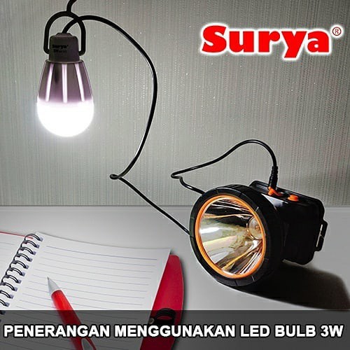 Headlamp / Senter Kepala Surya SYH L305S/  L306S 30 watt anti air + bonus led