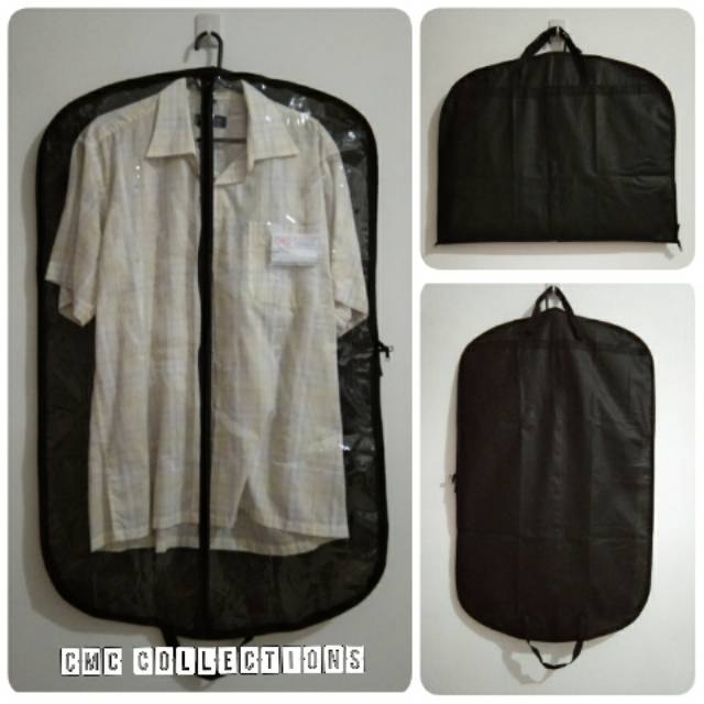 Cover jas baju  / sarung jas / cover gantungan baju jas / pelindung baju jas mika bening tebal