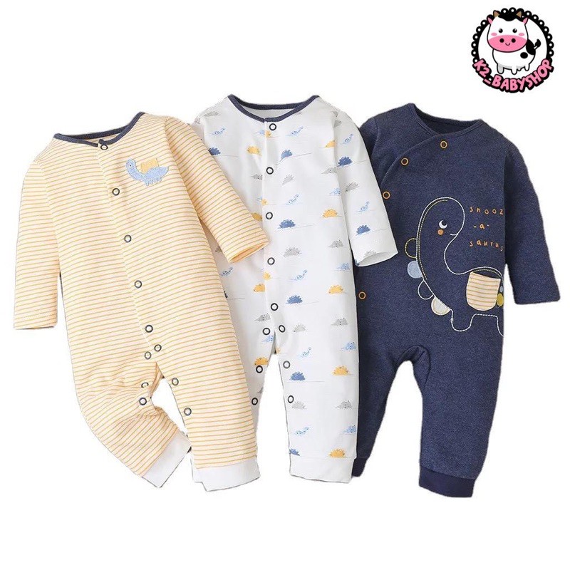 BABY K2 - Sleepsuit buka kaki isi 3 pcs motif dino