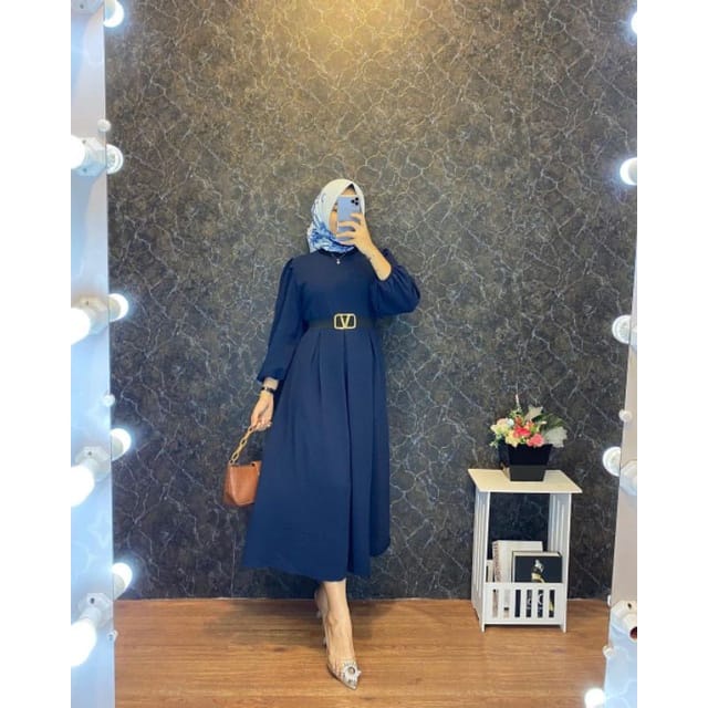 GAMIS STORE - Camila Midi Dress Maxy Crinkle Airflow Premium Gamis Polos Mewah Kondangan Ld 110 Fit S-XL