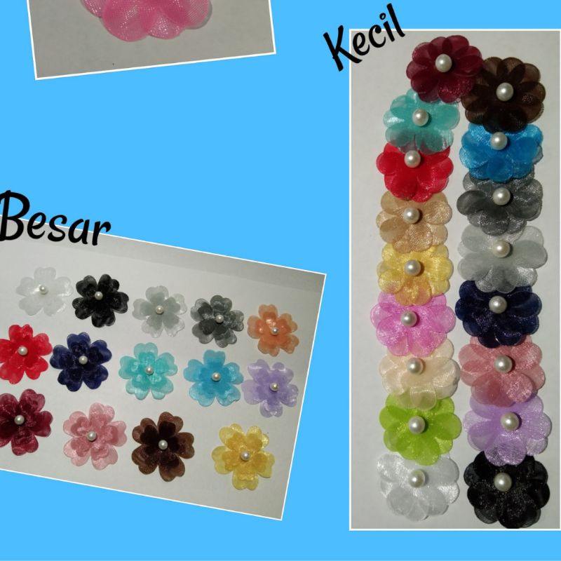 PERBUNGKUS BUNGA OSELA BESAR UNTUK HIASAN BAJU GAMIS ISI 10PCS TERMURAH TERLARIS GRATIS ONGKIR COD