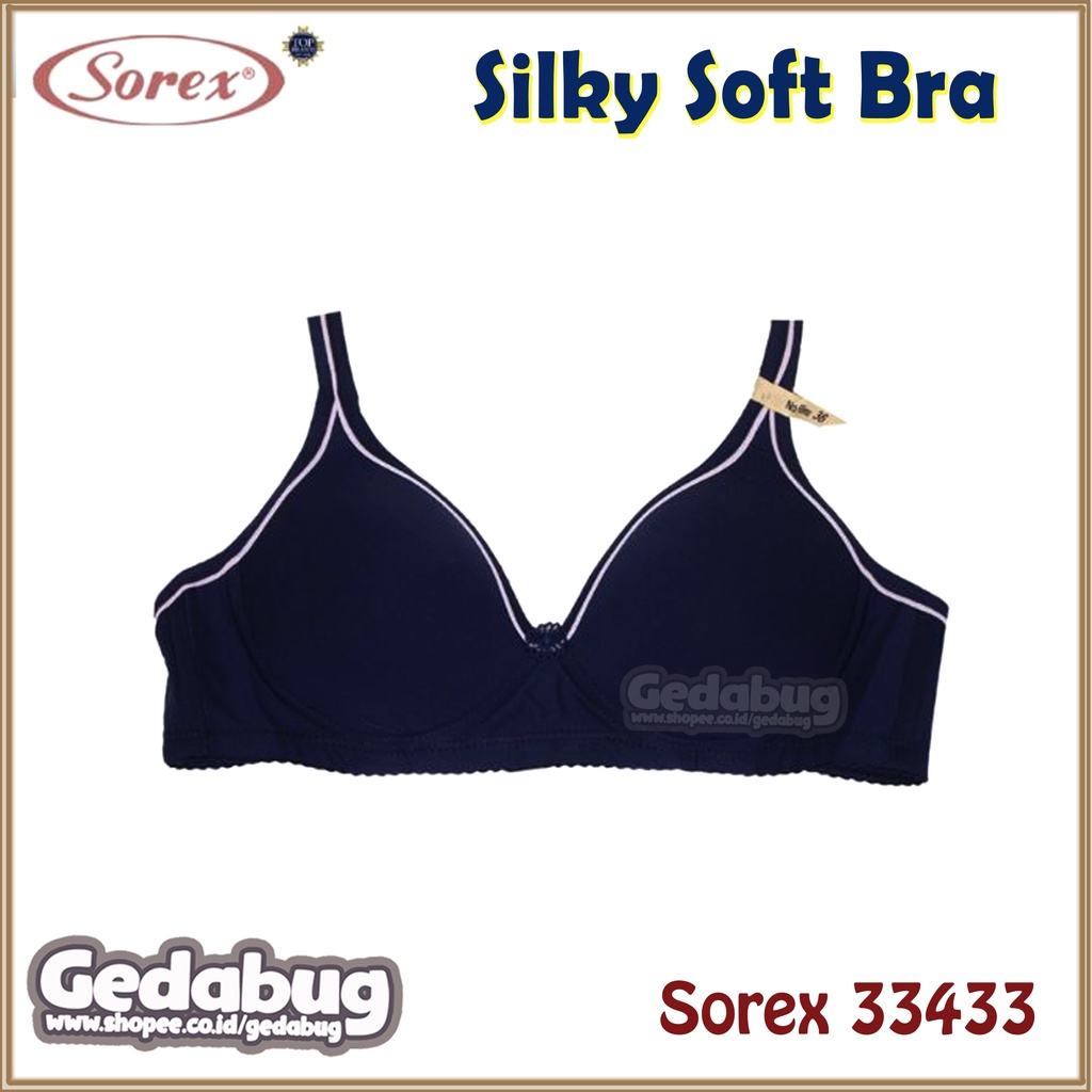 Bra / BH Sorex 33433 | Bra wanita dewasa Busa tanpa Kawat | Kancing 2 List Warna