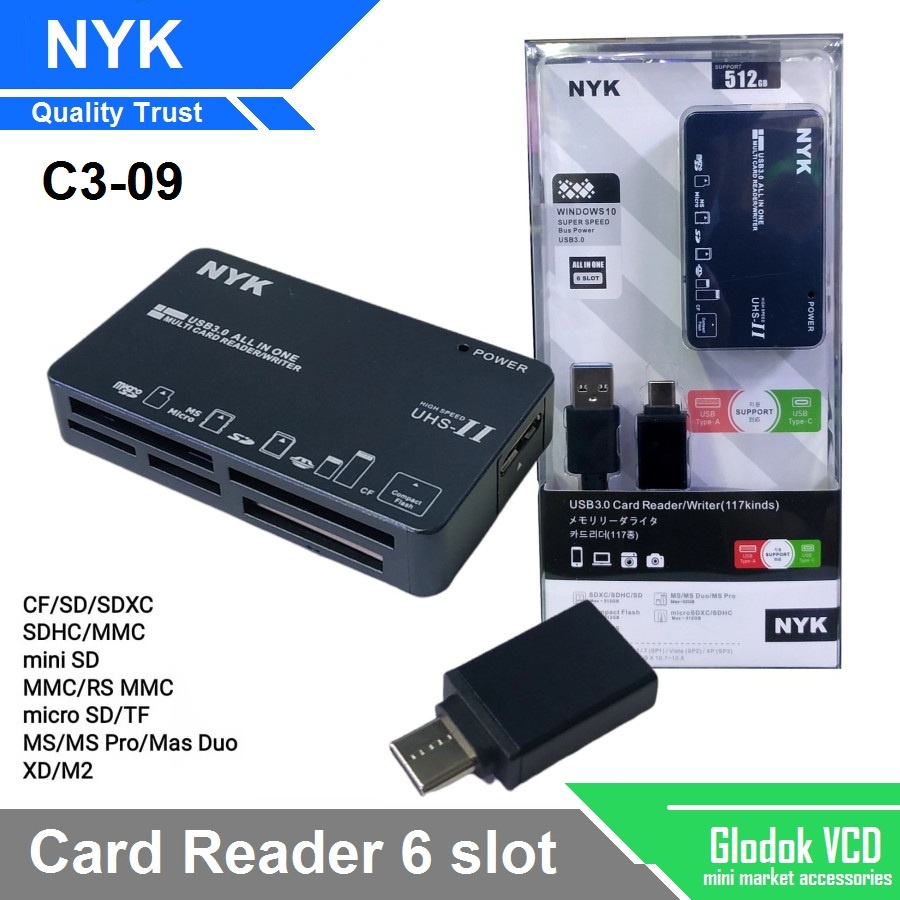 NYK Card Reader C3-09 All in One 6 slot USB 3.0