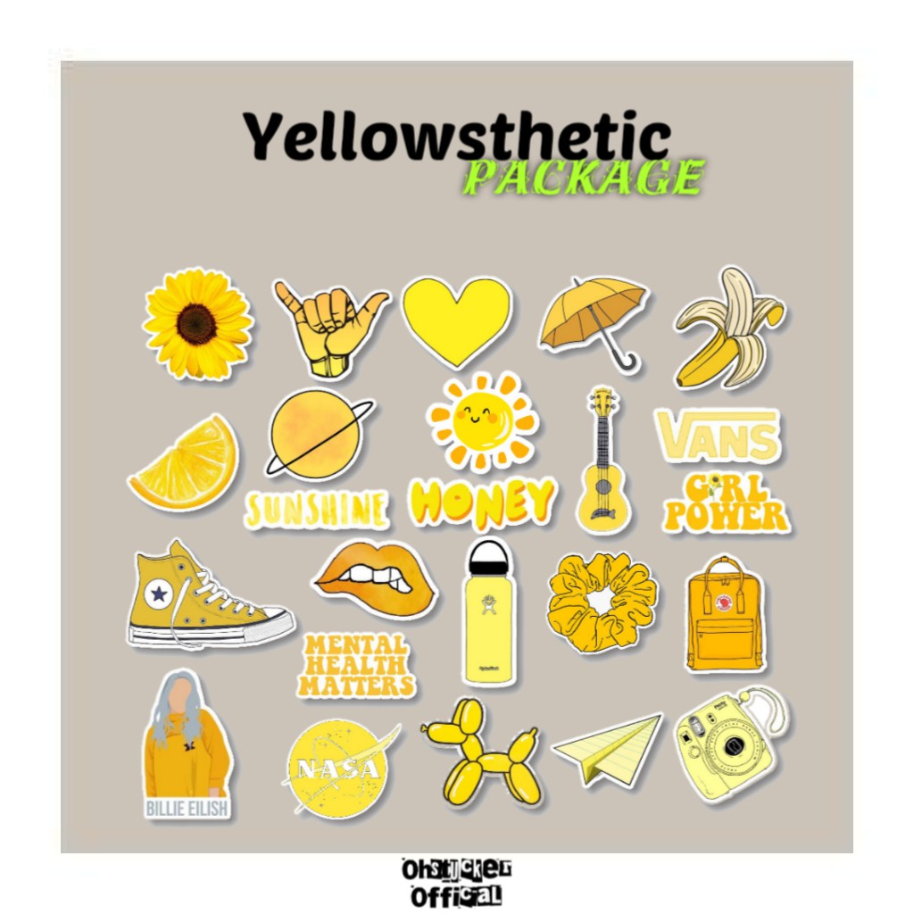 

STIKER AESTHETIC Y-SERIES STICKER AESTHETIC YELLOW STICKER CASE HANDPHONE LAPTOP TUMBLR
