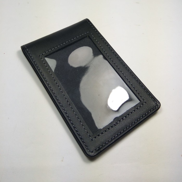 

READY dompet ID card holder kulit asli warna hitam model selip saku magnet TERLARIS