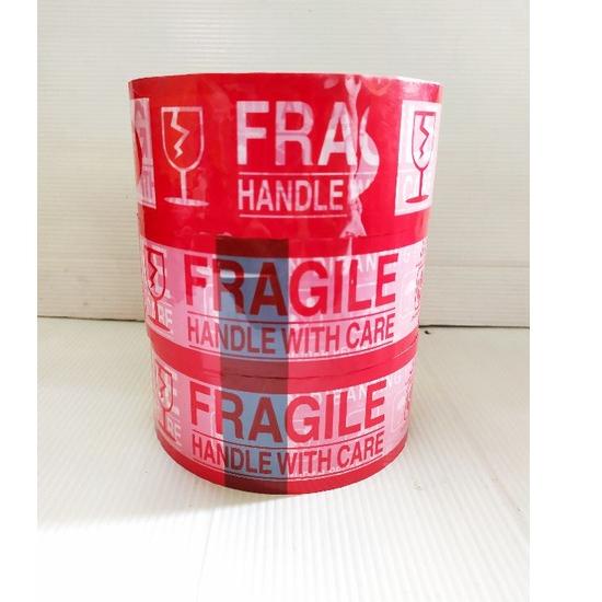 

[KODE PRODUK EGYG095] NEW!! LAKBAN PRINTING 48mm × 200'YARD fragile & jangan dibanting