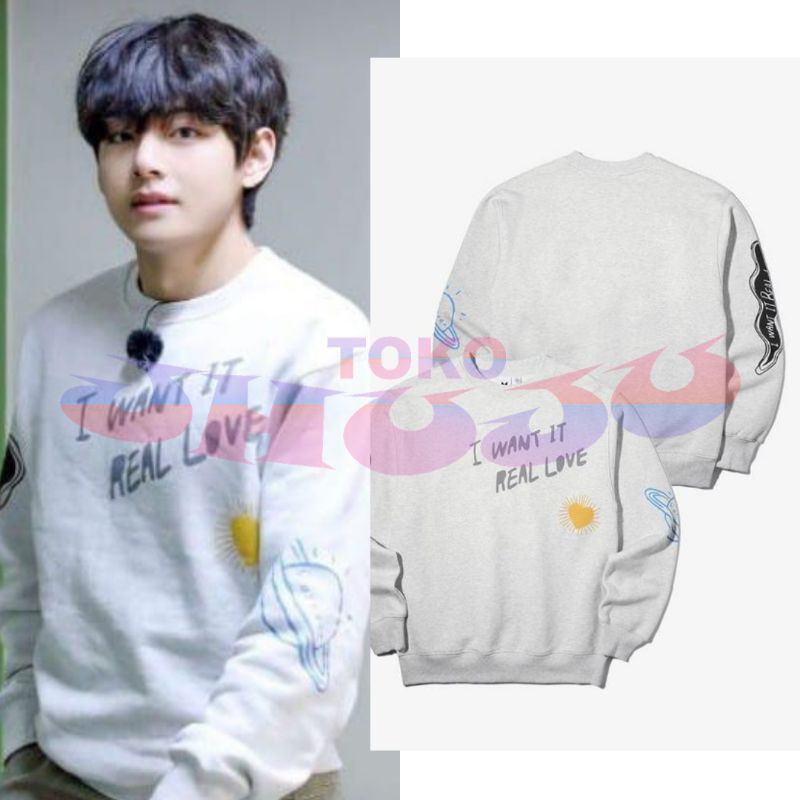 Basic Sweater BTS Kim Taehyung style i want it real love // sweatshirt BTS kim Taehyung