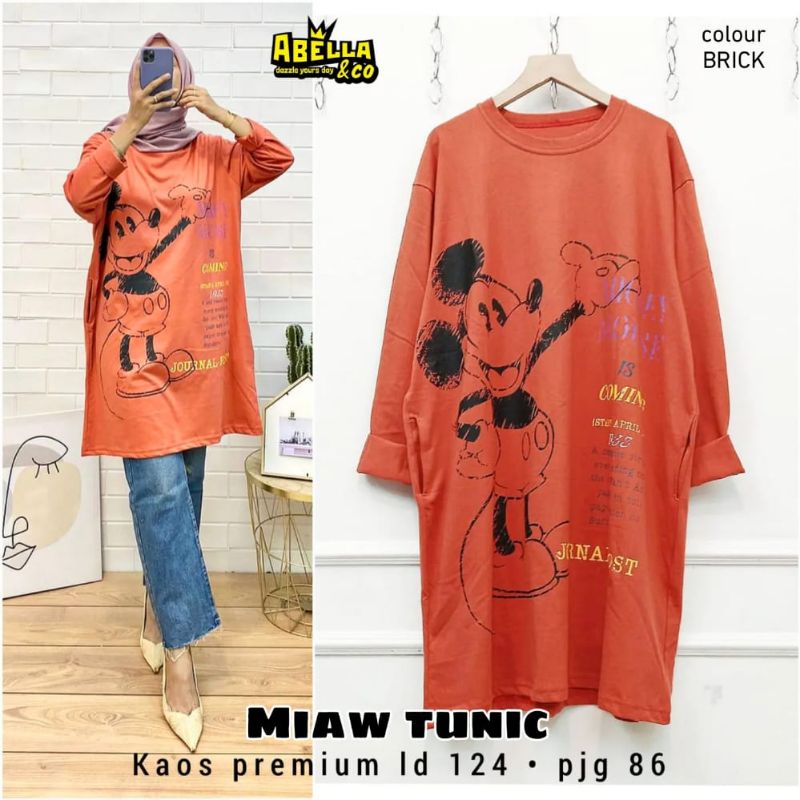 miauw tunik ld 124 material kaos import best quality