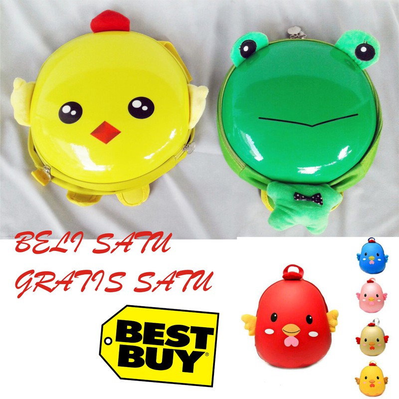 PROMO BELI SATU TAS ANAK GLOSSY TAS SEKOLAH ANAK KARAKTER ITIK HARIMAU KATAK DAPAT TAS ITIK CUCO
