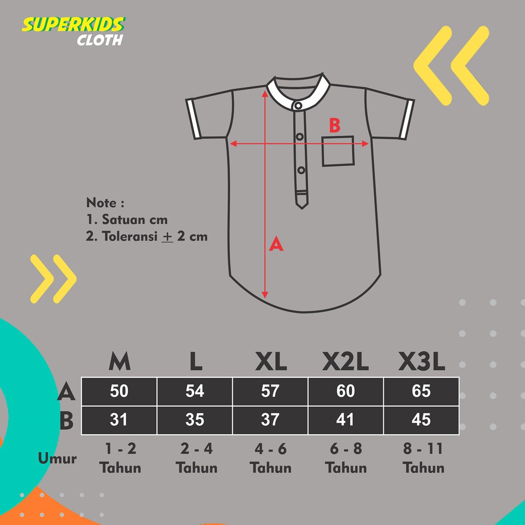 KOKO ANAK KURTA ANAK LAKI LAKI SUPERKIDS GOLD 1 - 11 Tahun