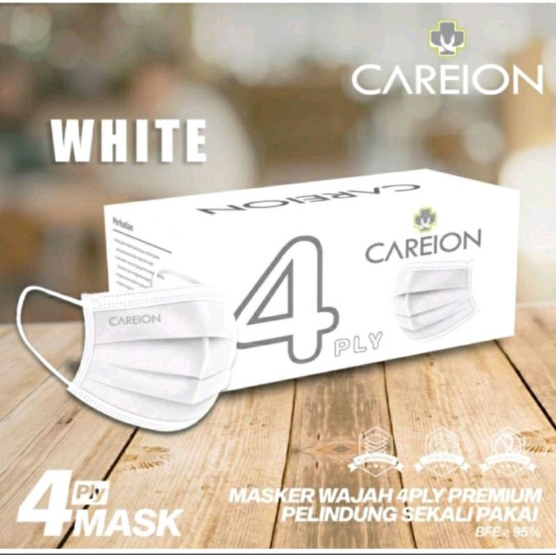 Masker 4ply Careion Warna isi 50 pcs / Masker Earloop Careion 4ply warna