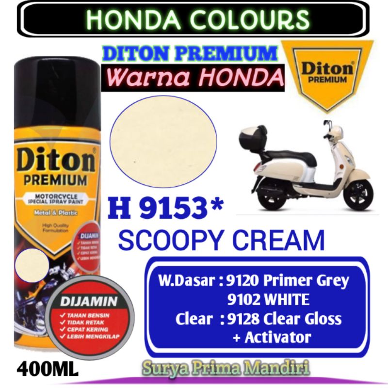 H 9153* SCOOPY CREAM DITON PREMIUM 400cc Cat Semprot Pylox Pilok Pylok / Cat Aerosol / DITON PREMIUM
