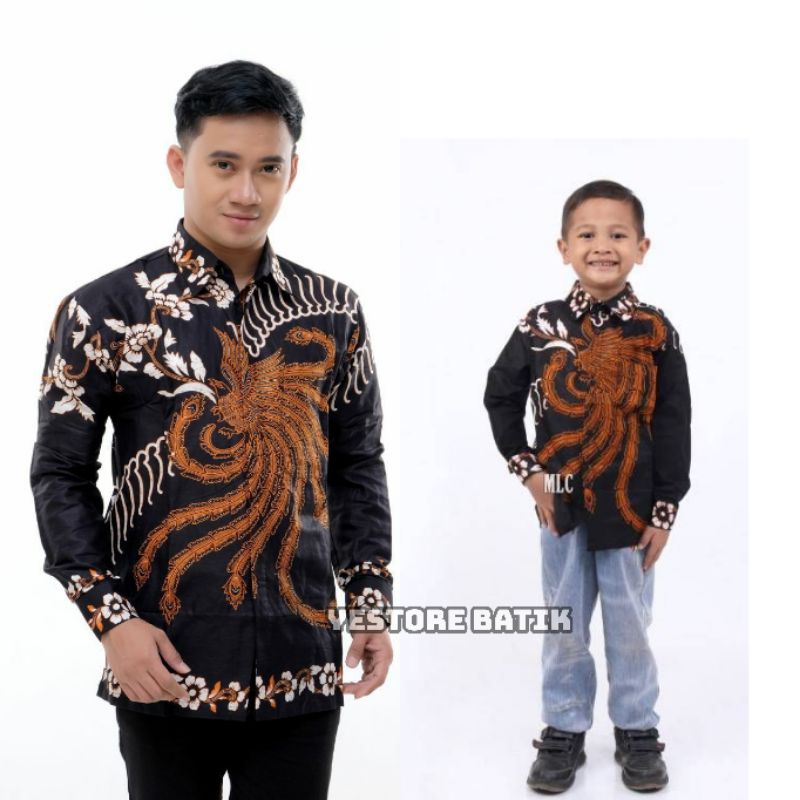 Couple Batik Ayah &amp; Anak Lengan Panjang Motif Ahy