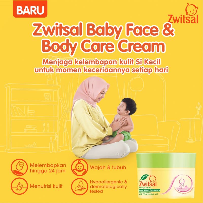 Zwitsal Baby Face &amp; Body Care Cream 50Gr Diapers Cream tube 50gr