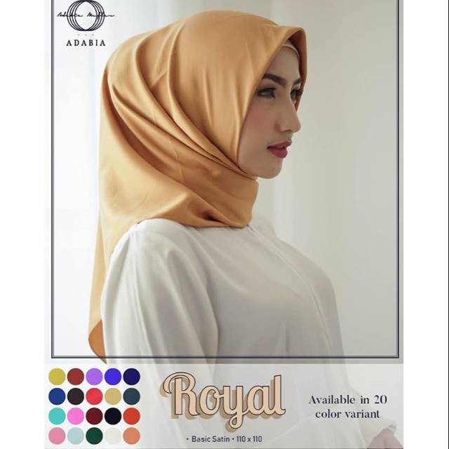 10PCS ROYAL ADABIA SEGIEMPAT BASIC SATIN TERBARU TERMURAH POLOS