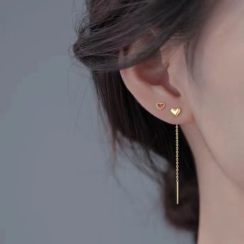 Anting Tusuk Gantung Desain Hatirumbai Rantai Gaya simple Untuk Wanita