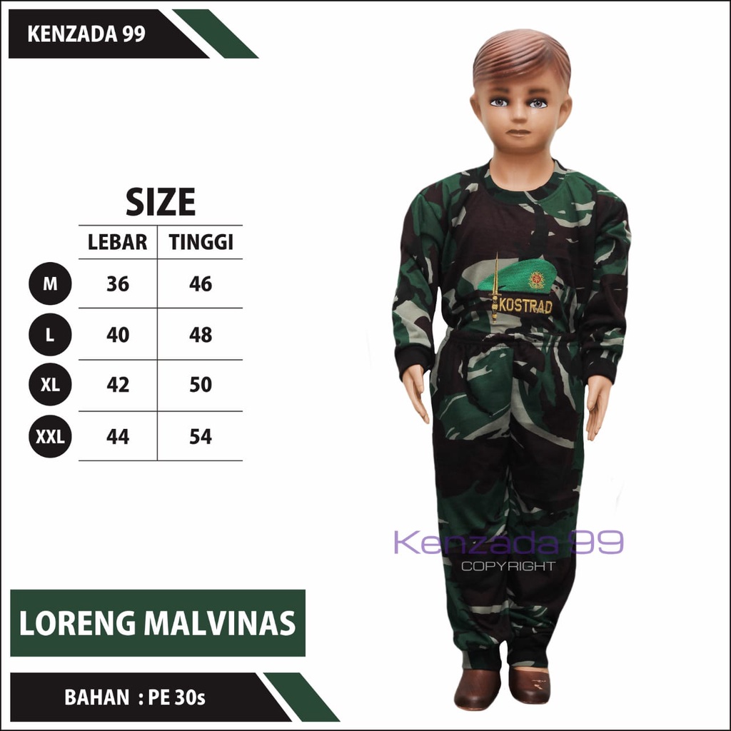 [COD]SETELAN ANAK BAJU LORENG BRIMOM LINUD NKRI MALVINAS NAVY SEAL MARVAT GURUN ACCUPAT