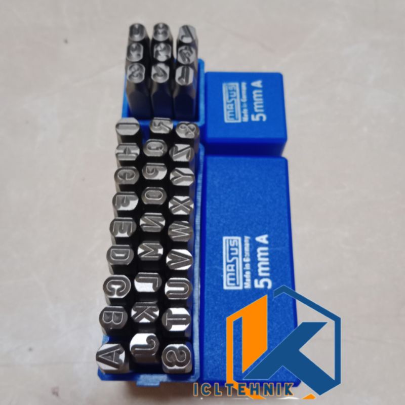 

Masus Germany Huruf ketok dan angka ketok 5 mm stamp punch leter A- Z