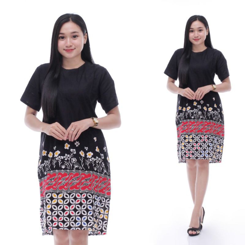 dress batik modern wanita flare murah grosir lace brukat jumbo YUMNA COUPLE