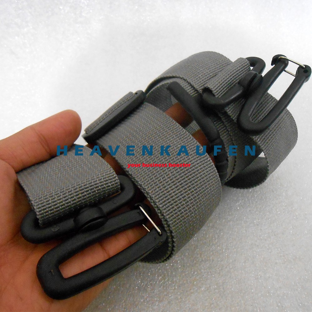 Strap Tas Pria / Tali Selempang Tas Pria Warna Abu Abu Lebar 3,8 cm Kait Model Huruf S