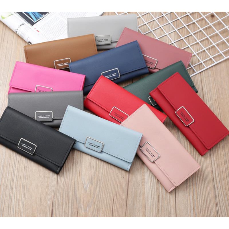 DOMPET PANJANG CEWEK KOREA IMPORT DOMPET TIPIS SIMPLE MURAH 6016
