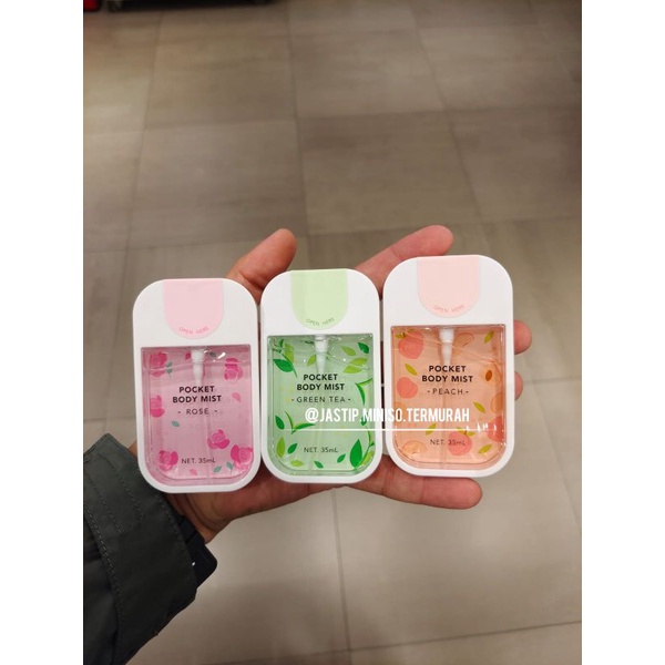 MINISO 🆕 Pocket Body Mist ROSE / GREEN TEA / PEACH 35ml